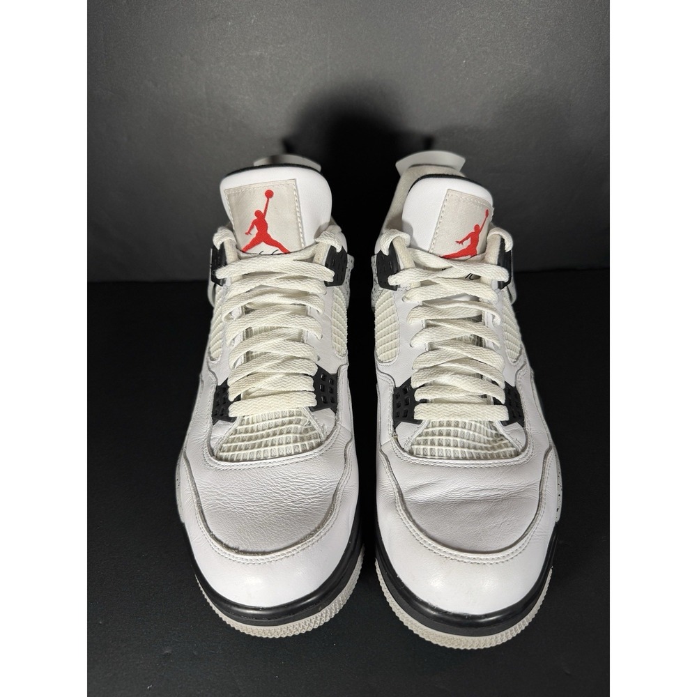 Size 10.5 - Jordan 4 Retro OG Mid White Cement OG All Shoes White Black Sneakers - Picture 3 of 8